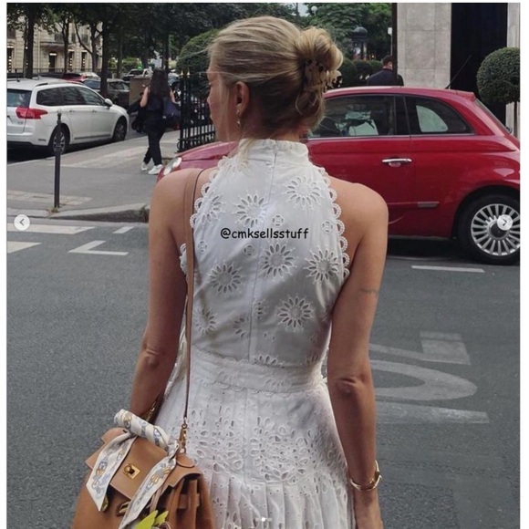 Zara White Eyelet Midi Dress - Picture 5 of 6